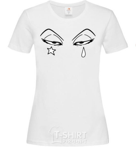 Женская футболка Аниме звезда слеза Белый фото