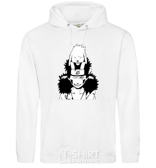 Men`s hoodie Anime kiba with a dog White фото