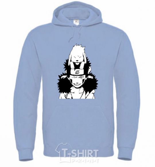 Men`s hoodie Anime kiba with a dog sky-blue фото