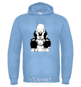 Men`s hoodie Anime kiba with a dog sky-blue фото