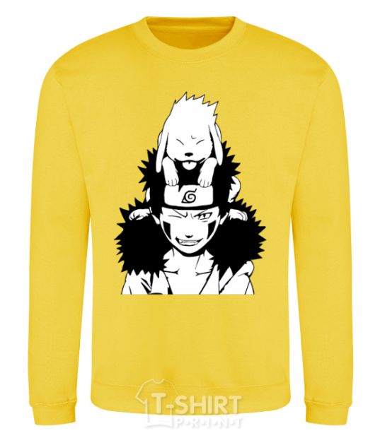 Sweatshirt Anime kiba with a dog yellow фото