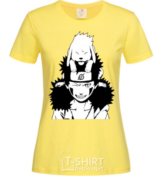 Women's T-shirt Anime kiba with a dog cornsilk фото