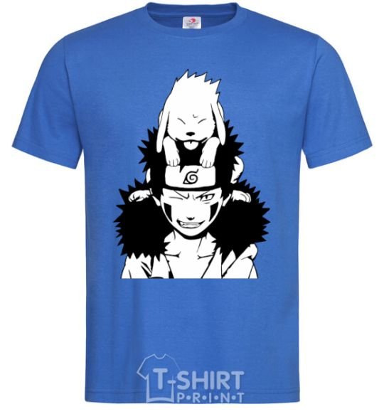 Men's T-Shirt Anime kiba with a dog royal-blue фото