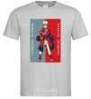Men's T-Shirt Naruto red and blue grey фото