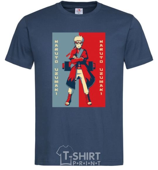 Men's T-Shirt Naruto red and blue navy-blue фото