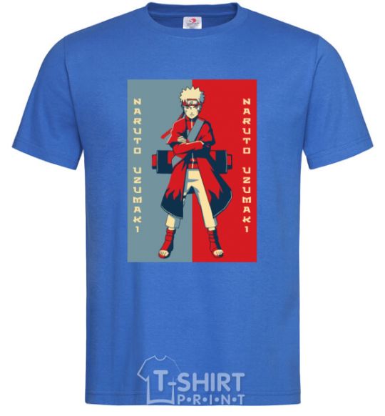 Men's T-Shirt Naruto red and blue royal-blue фото