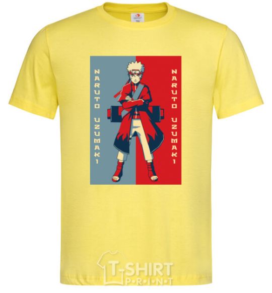 Men's T-Shirt Naruto red and blue cornsilk фото