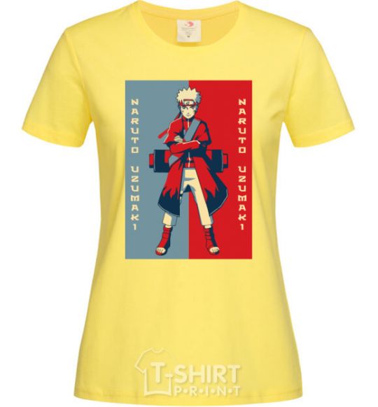 Women's T-shirt Naruto red and blue cornsilk фото