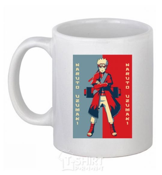 Ceramic mug Naruto red and blue White фото