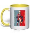 Mug with a colored handle Naruto red and blue yellow фото