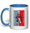 Mug with a colored handle Naruto red and blue royal-blue фото