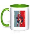 Mug with a colored handle Naruto red and blue kelly-green фото