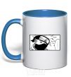 Mug with a colored handle Whatchy dots royal-blue фото