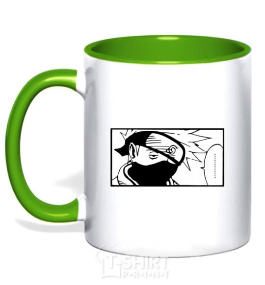 Mug with a colored handle Whatchy dots kelly-green фото