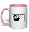 Mug with a colored handle Whatchy dots light-pink фото