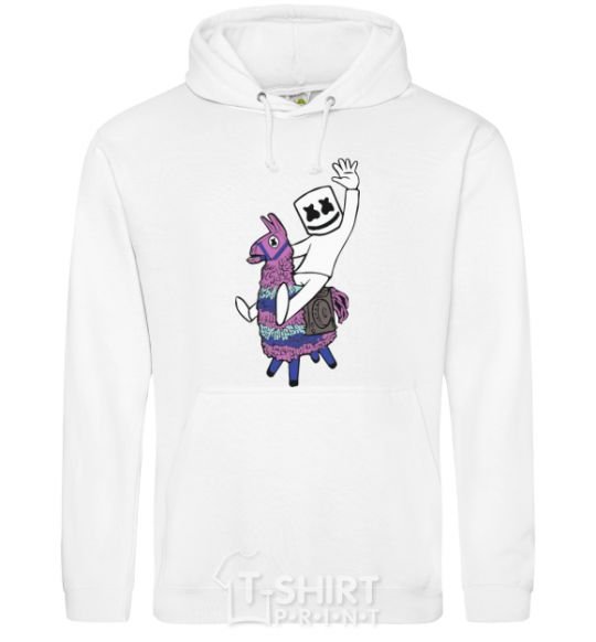 Men`s hoodie Marshmello fortnite White фото