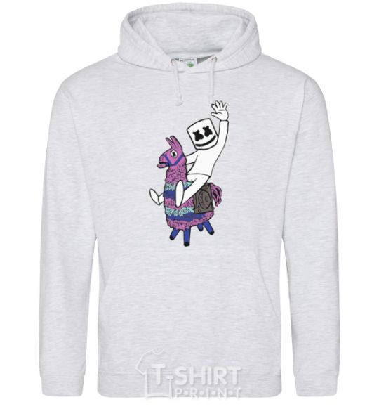 Men`s hoodie Marshmello fortnite sport-grey фото