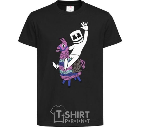 Kids T-shirt Marshmello fortnite black фото