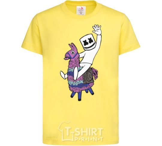 Kids T-shirt Marshmello fortnite cornsilk фото