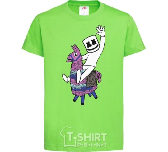 Kids T-shirt Marshmello fortnite orchid-green фото