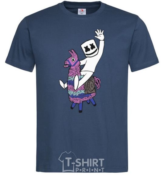 Men's T-Shirt Marshmello fortnite navy-blue фото