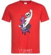 Men's T-Shirt Marshmello fortnite red фото