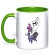 Mug with a colored handle Marshmello fortnite kelly-green фото