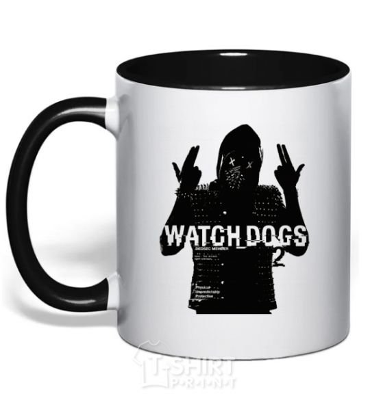 Mug with a colored handle Watch Dogs Wrench black фото