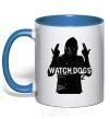 Mug with a colored handle Watch Dogs Wrench royal-blue фото