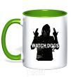 Mug with a colored handle Watch Dogs Wrench kelly-green фото