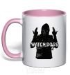 Mug with a colored handle Watch Dogs Wrench light-pink фото