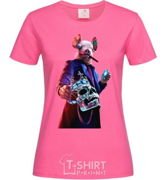 Women's T-shirt Watch dogs pig heliconia фото