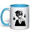 Mug with a colored handle Hanako Toilet-Bound sky-blue фото