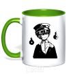 Mug with a colored handle Hanako Toilet-Bound kelly-green фото
