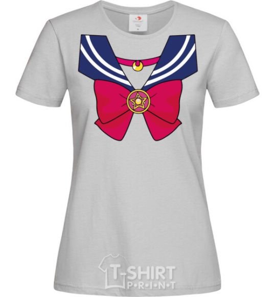 Women's T-shirt Sailor moon bow grey фото