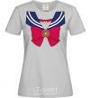 Women's T-shirt Sailor moon bow grey фото