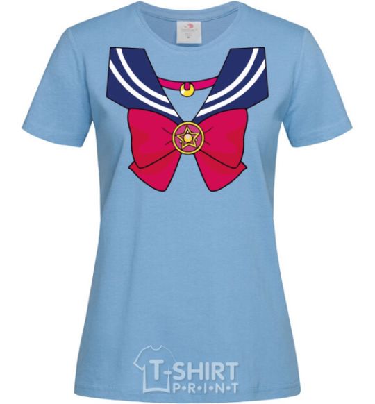 Women's T-shirt Sailor moon bow sky-blue фото