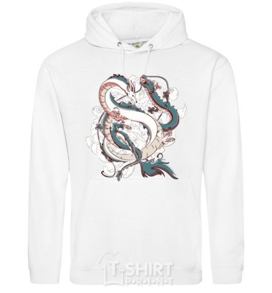 Men`s hoodie Драконы ghibli White фото