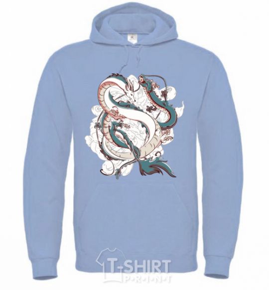 Men`s hoodie Драконы ghibli sky-blue фото