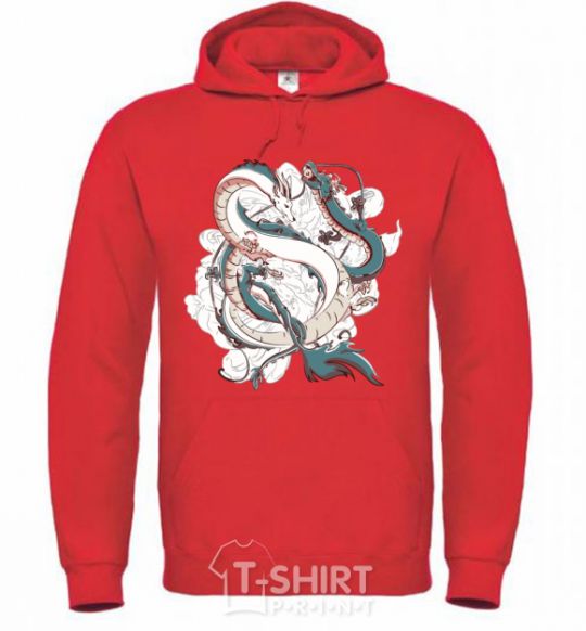 Men`s hoodie Драконы ghibli bright-red фото