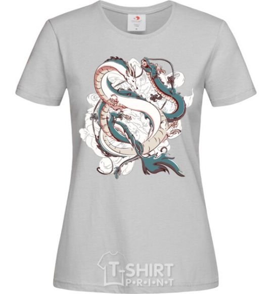 Women's T-shirt Драконы ghibli grey фото