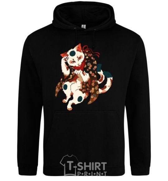 Men`s hoodie Anime cat black фото