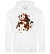 Men`s hoodie Anime cat White фото