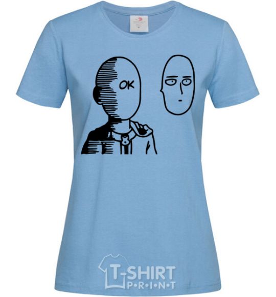 Women's T-shirt One Punch Man sky-blue фото