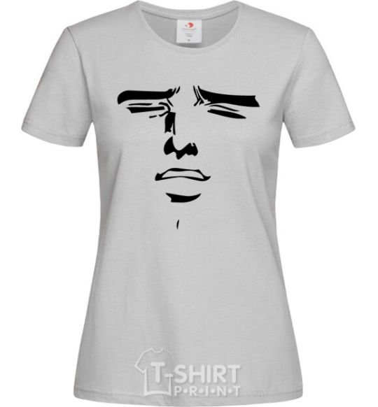 Women's T-shirt Anime face grey фото