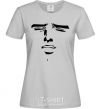 Women's T-shirt Anime face grey фото