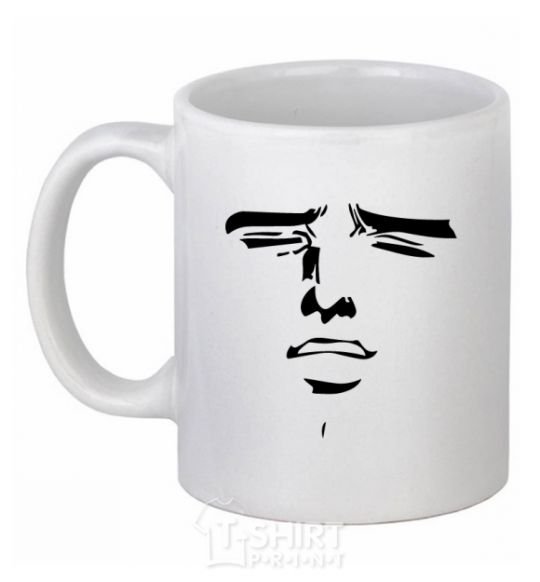 Ceramic mug Anime face White фото