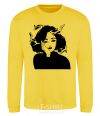 Sweatshirt The girl with the fish yellow фото