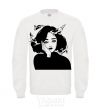 Sweatshirt The girl with the fish White фото