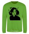 Sweatshirt The girl with the fish orchid-green фото